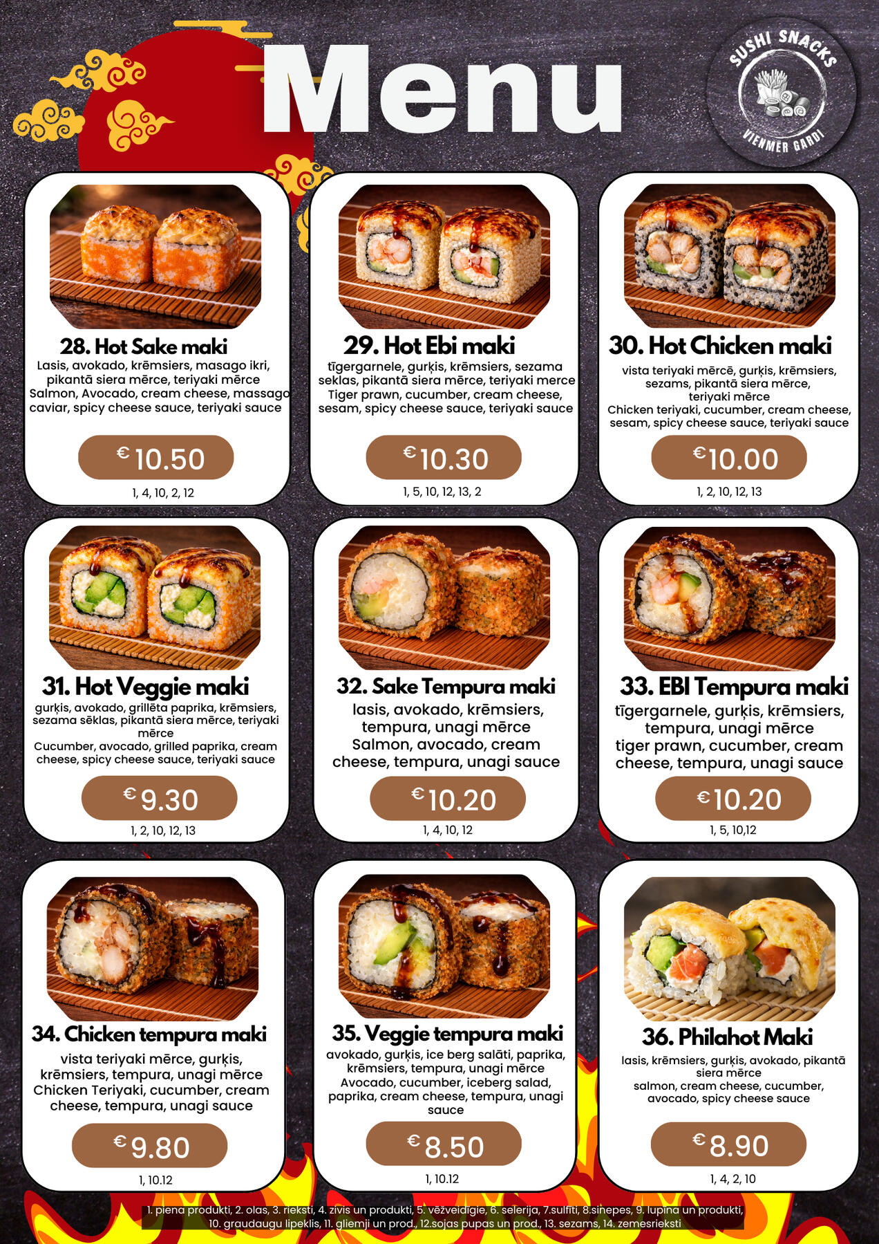 Suši Mārupe, Tīraine, Āgenskalns, Piegāde